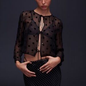 Réalisation Par The Poppy Dévoré Super Dot Top Crop Top Size M